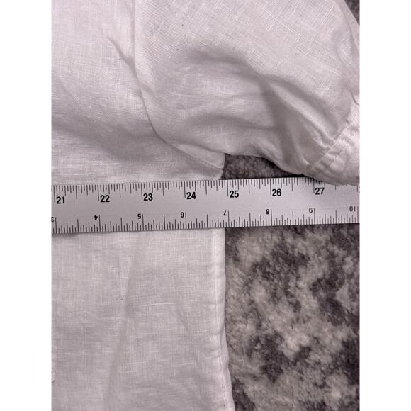 Anthropologie Top Large Womens Pilcro White Linen Button Up Boxy Shirt - Picture 4 of 7